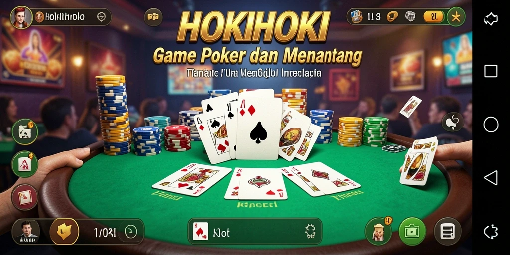 Tampilan menarik dari gameplay HOKIHOKI yang penuh aksi poker.