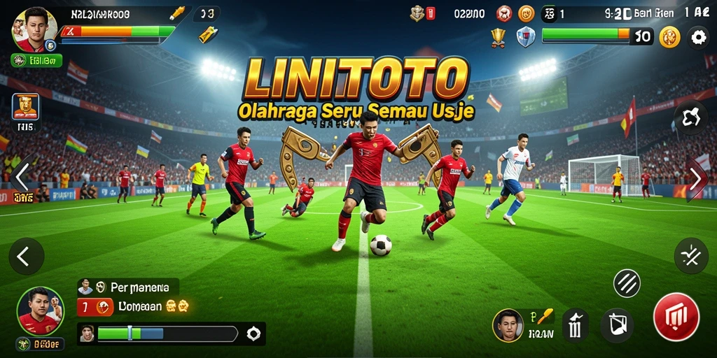 Tampilan gameplay LINITOTO yang penuh aksi dan drama olahraga.