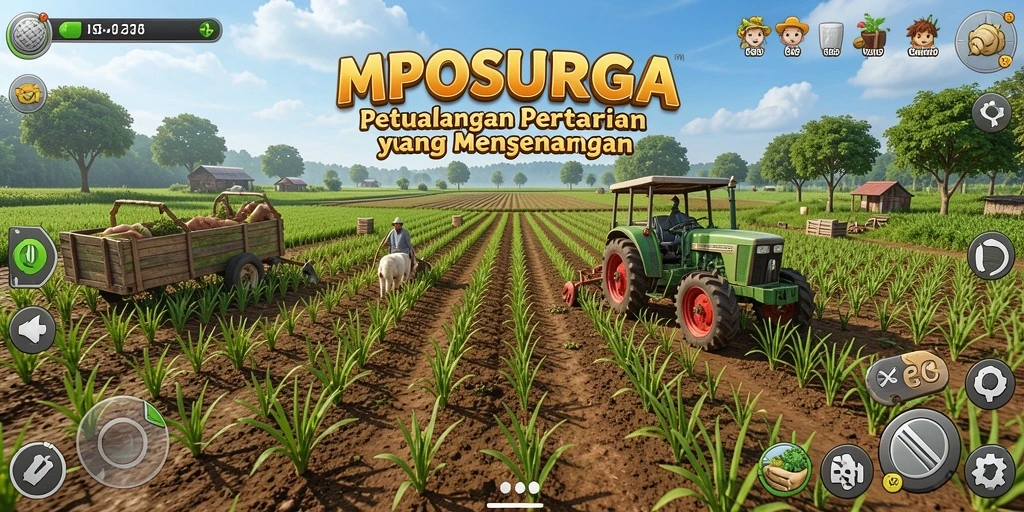 Tampilan screenshot MPOSURGA dengan gameplay yang menakjubkan saat bertani.