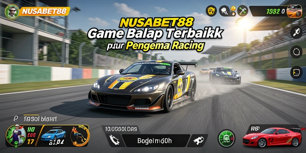 Screenshot gameplay NUSABET88 menunjukkan aksi balapan yang seru.