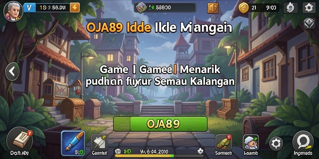 Tampilan gameplay OJA89 dengan karakter unik mengumpulkan sumber daya.