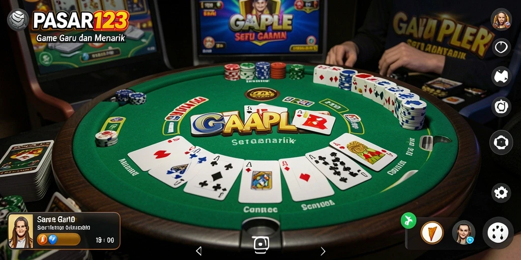 Tampilan seru gameplay Gaple di PASAR123.