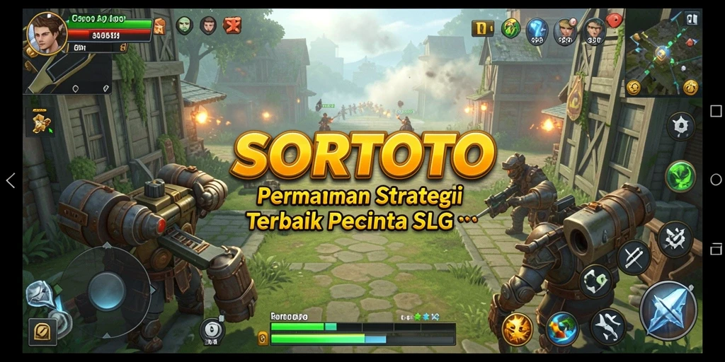 Screenshot utama SORTOTO menampilkan aksi strategis yang menegangkan.