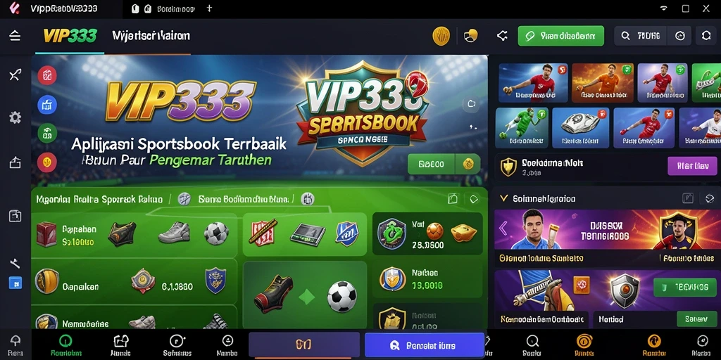 Screenshot utama tampilan aplikasi VIP333 dengan gameplay Sportsbook.